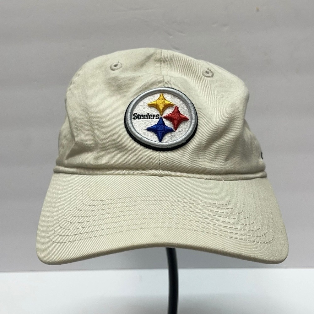 Reebok Pittsburgh Steelers Hat Mens S NFL Onfield Cotton Beige Solid